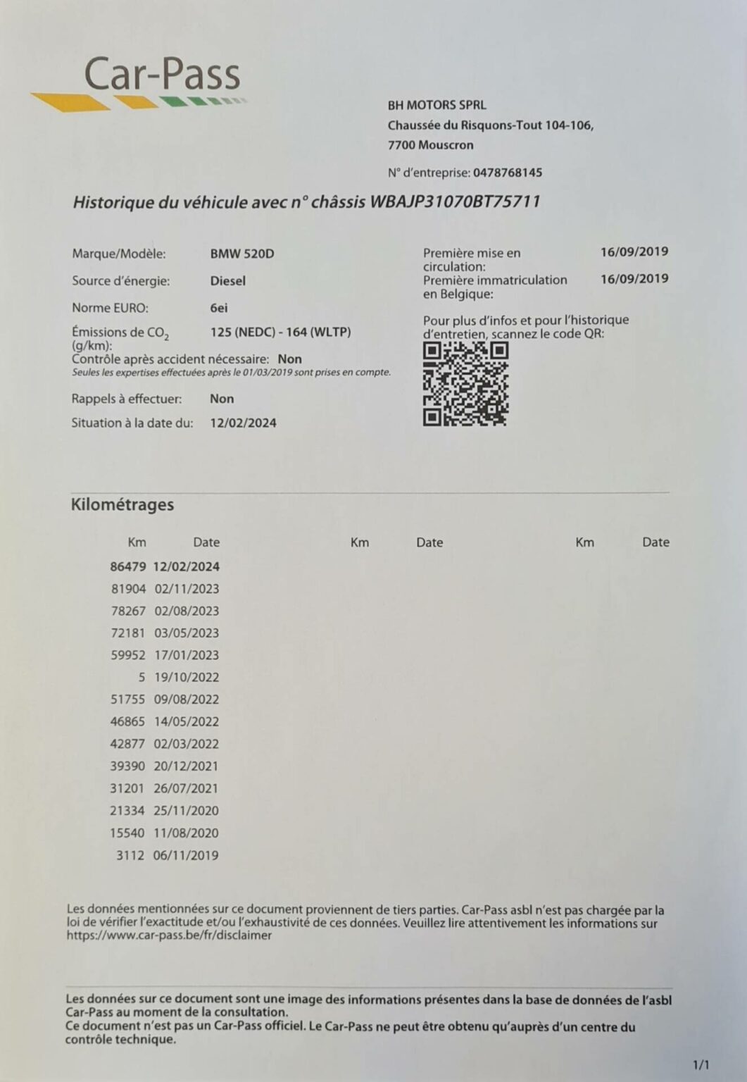 Véhicule occasion BH Motors