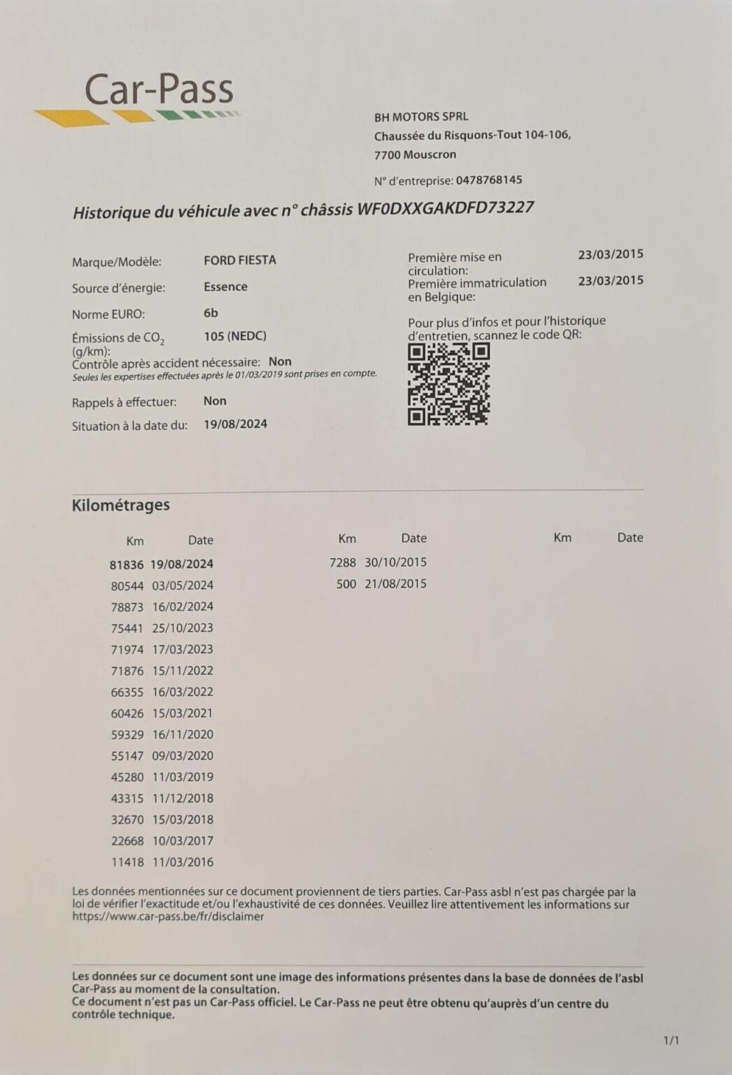 Véhicule occasion BH Motors